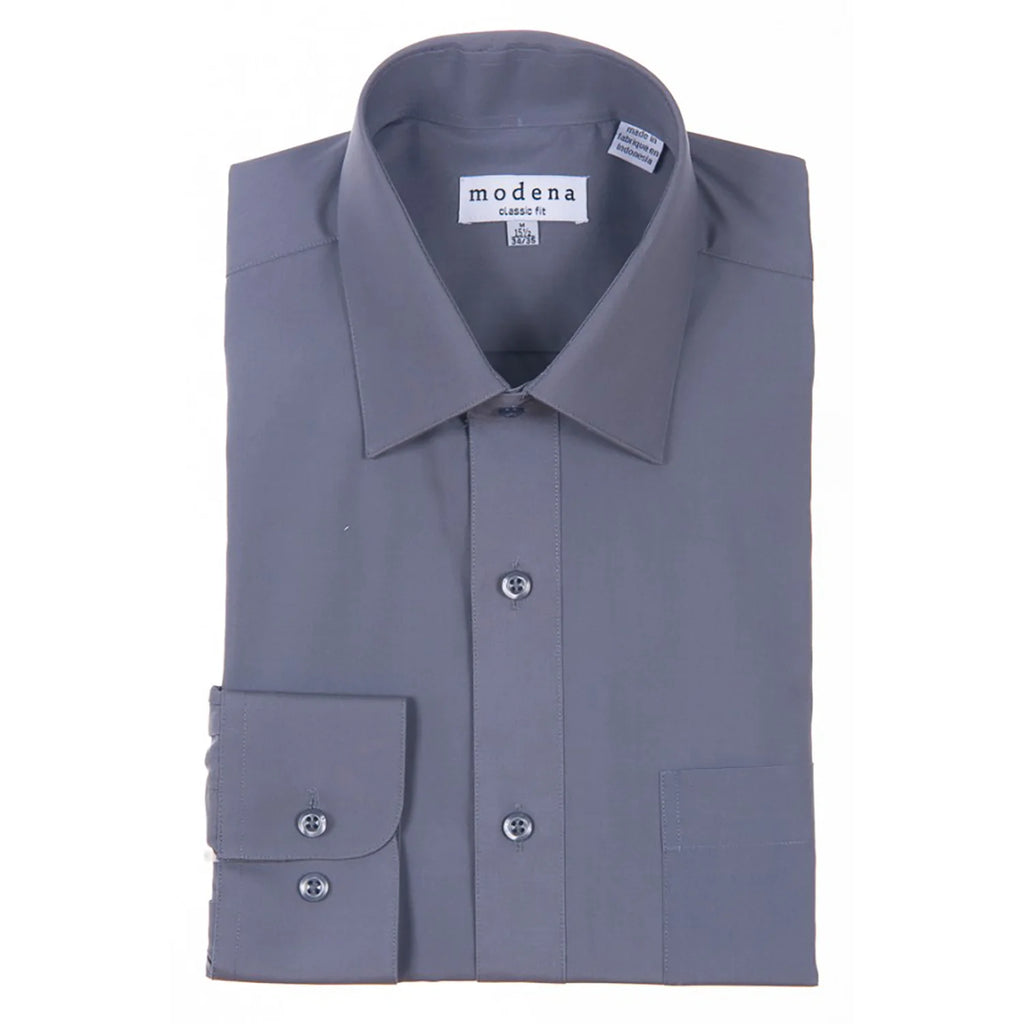 Modena Brand Dress Shirt Long Sleeve Button-Up Contemporary Colors