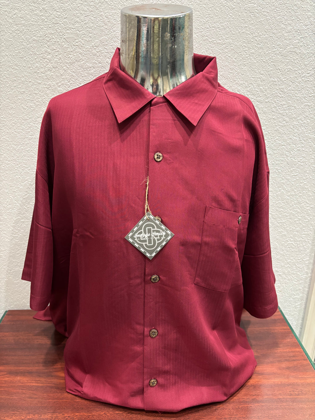 Indigo Smith Solid Button up Short Sleeve