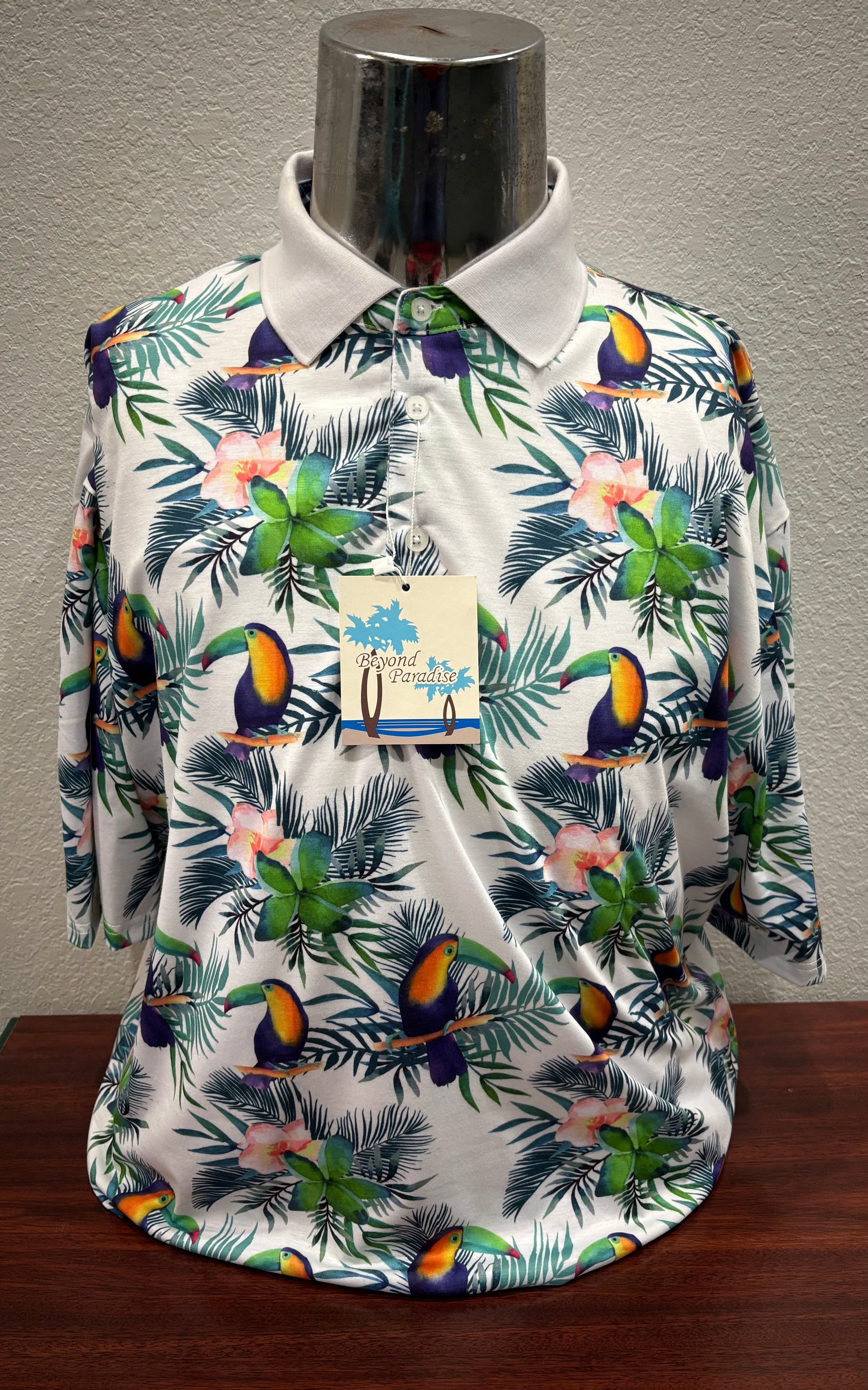 Beyond Paradise Hawaiian Style Polo Shirt