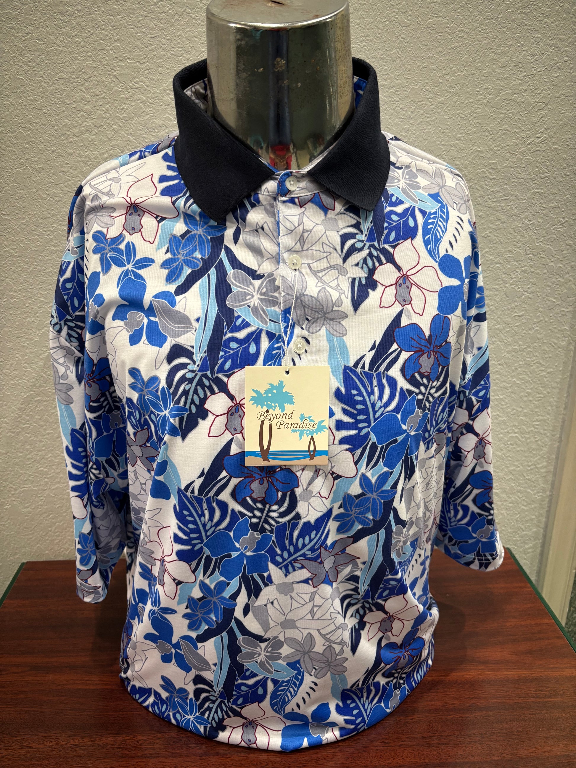 Beyond Paradise Hawaiian Style Polo Shirt