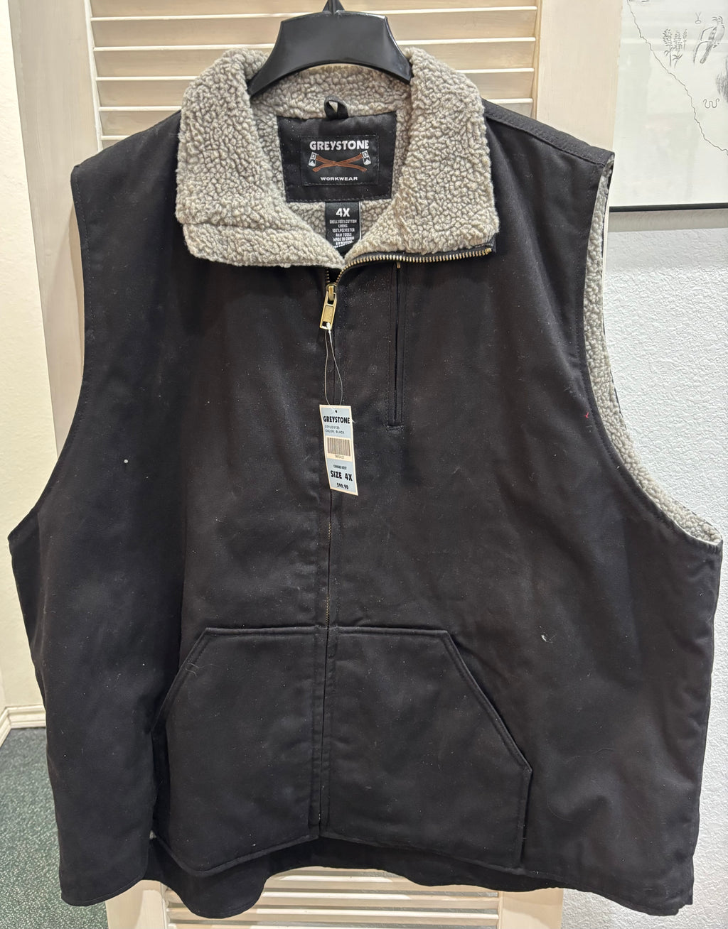 Greystone Canvas quilted and Sherpa Lined Vest