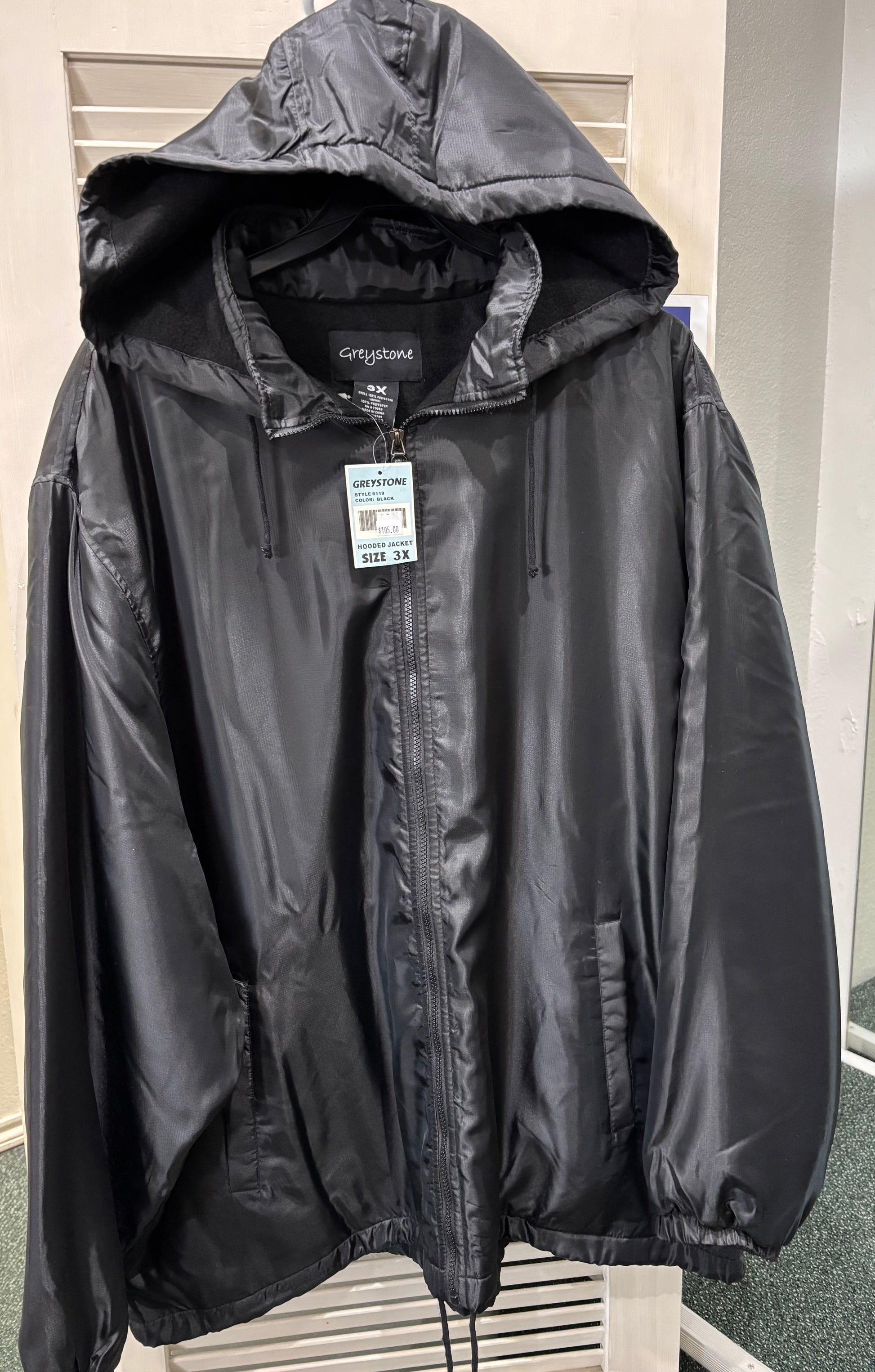 Greystone Black Nylon Lined Removable Hood